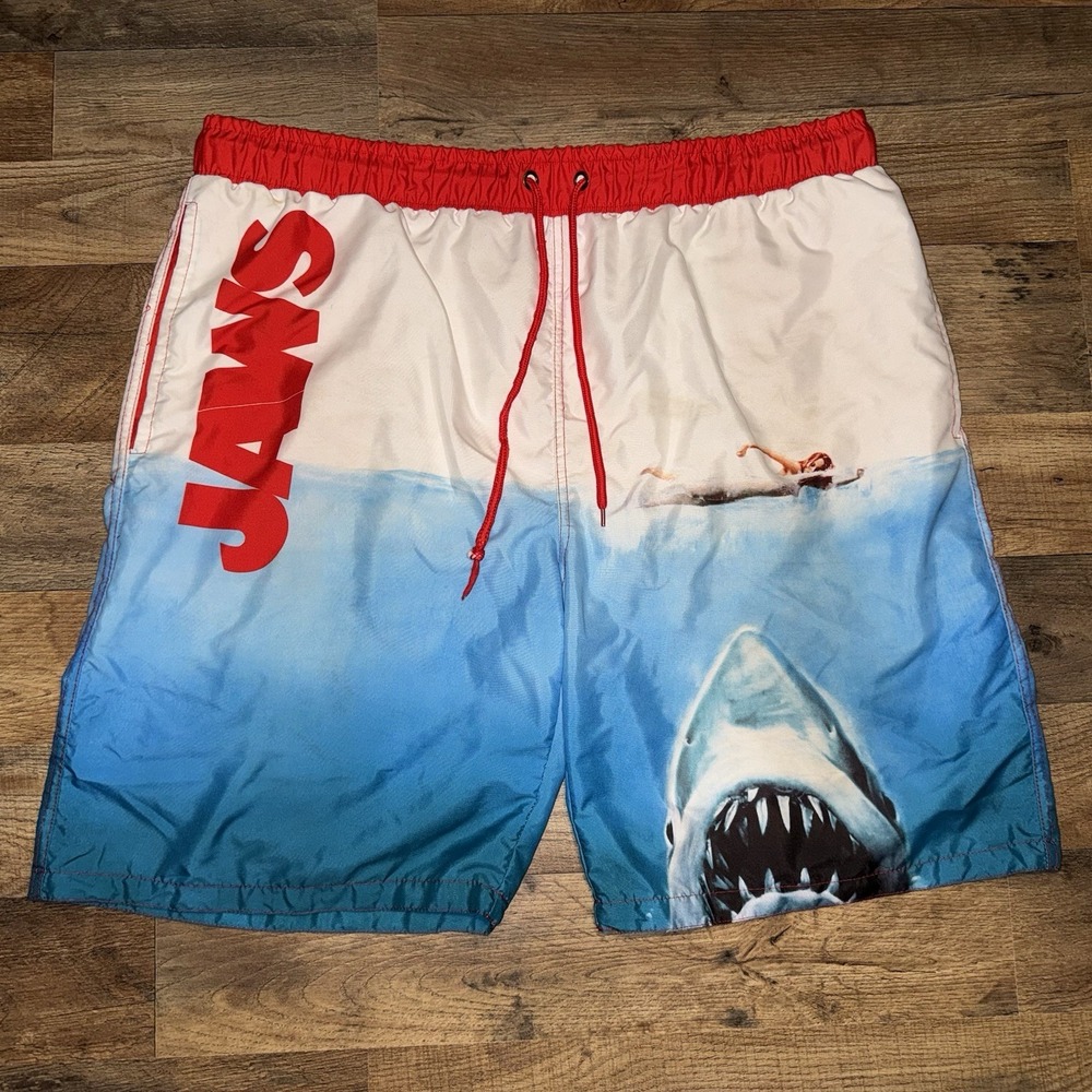 Jaws Swimmer Movie Poster Board Shorts Multi-Color Size XL